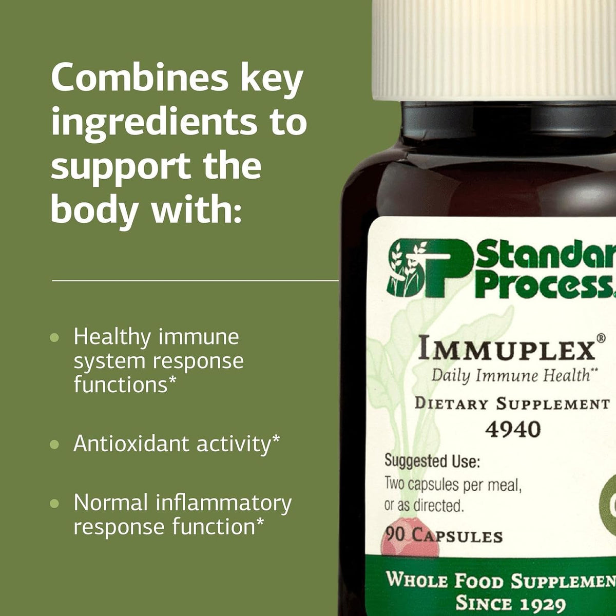 Standard Process Immuplex - Daily Immune Support Supplement - 90 Capsules - görsel 4