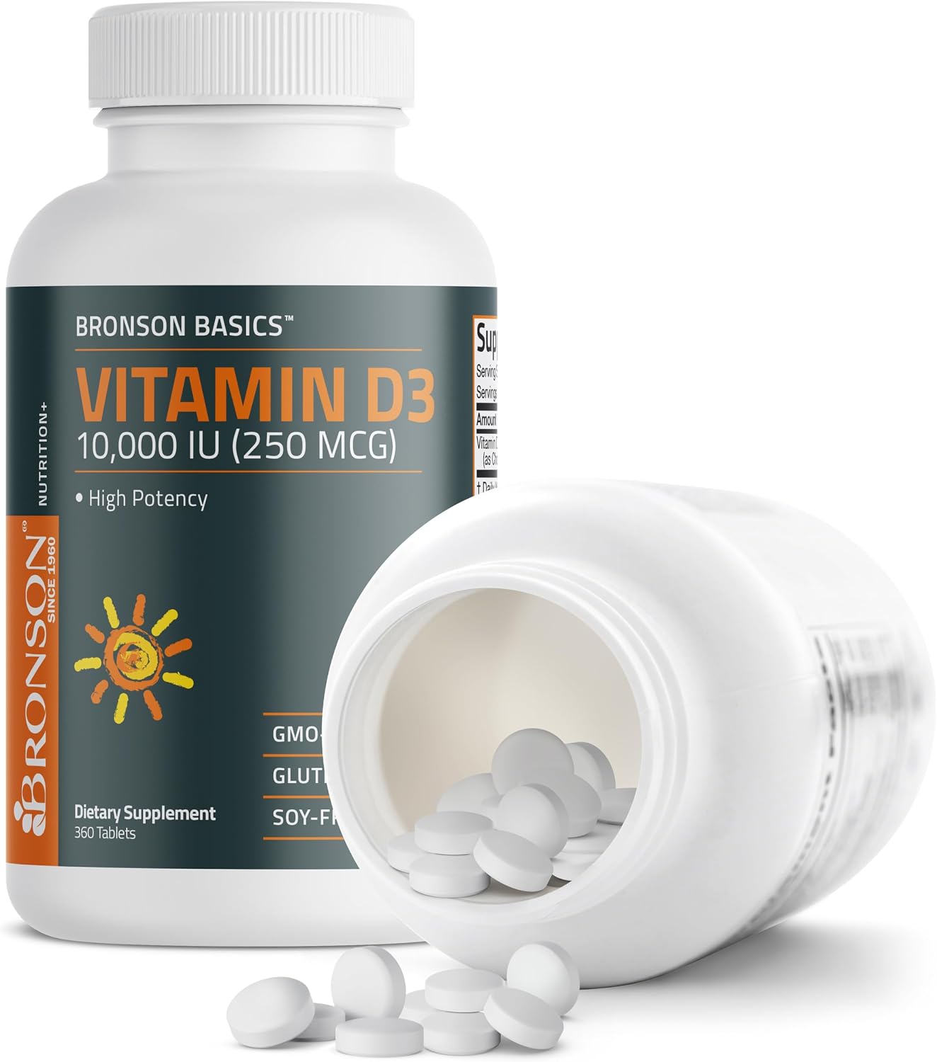 Bronson Vitamin D3 10,000 IU (250 mcg) - 360 Tablets for Immune and Muscle Health - görsel 6