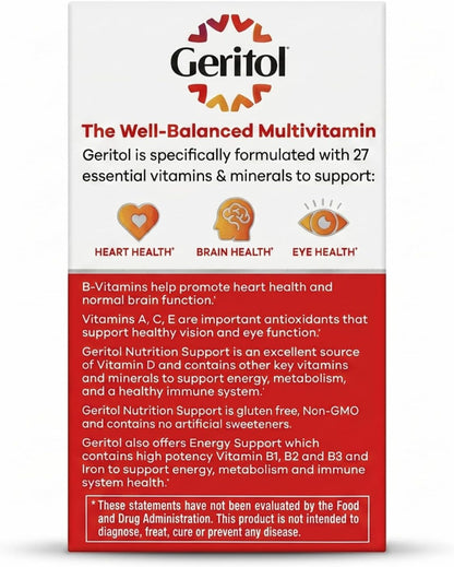 Geritol Complete Tablets - Multivitamin with 26 Essential Vitamins and Minerals