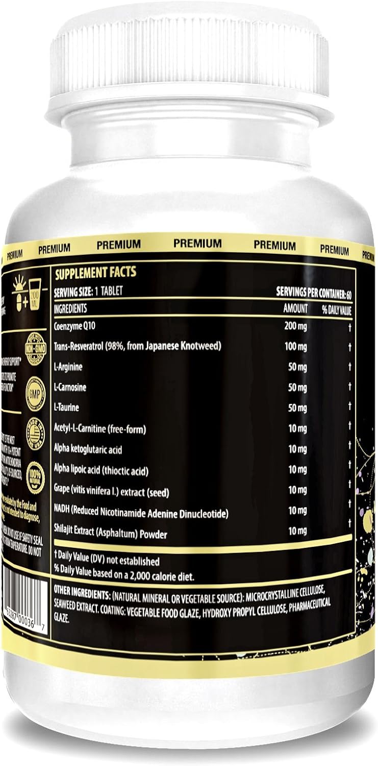 ACTIF Mitochondrial Maximum Support with 10+ Advanced Factors – Non-GMO, Fast Acting, Mitochondria and Energy Support, Made in USA, 60 Capsules - görsel 2