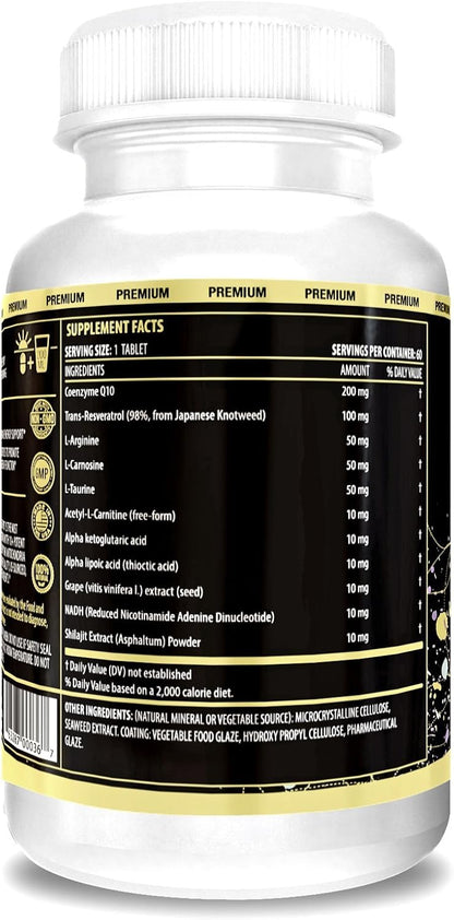 ACTIF Mitochondrial Maximum Support with 10+ Advanced Factors – Non-GMO, Fast Acting, Mitochondria and Energy Support, Made in USA, 60 Capsules