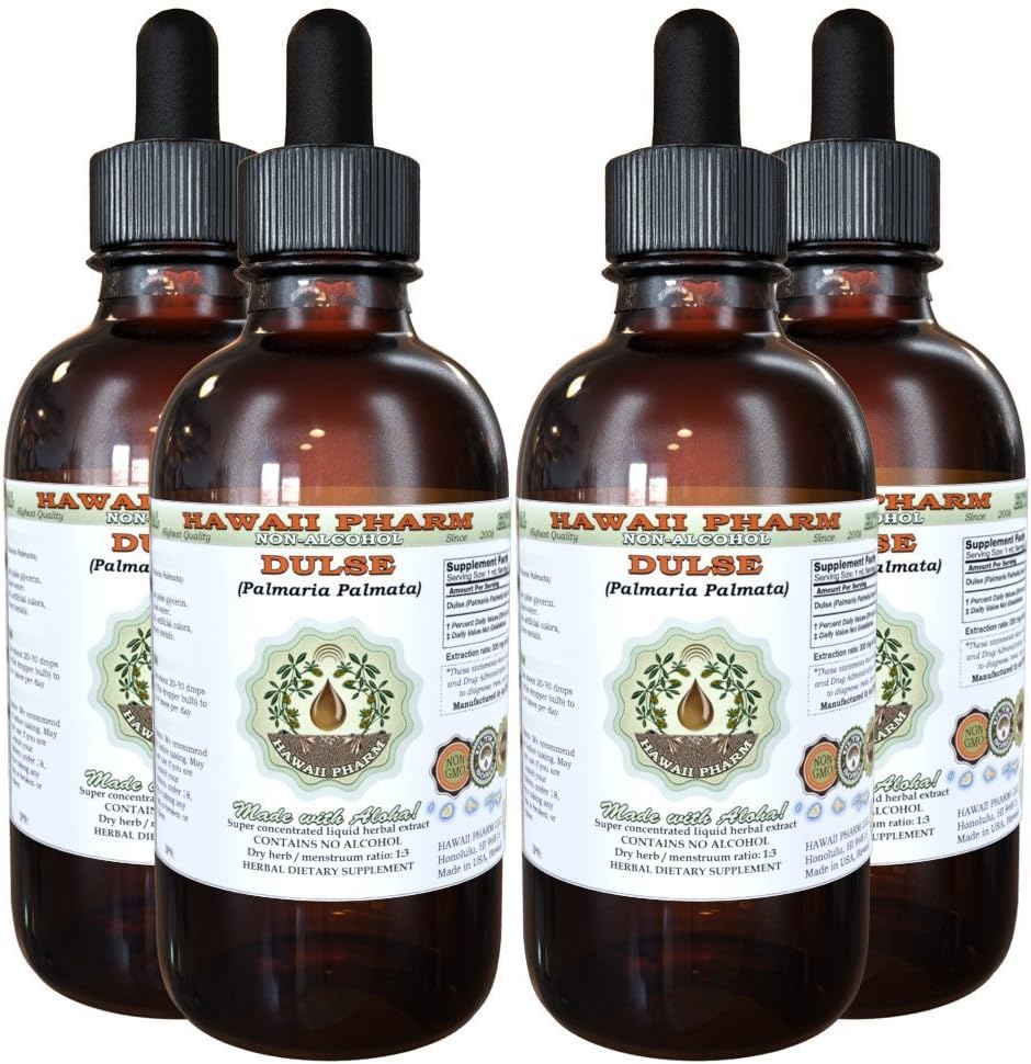Hawaii Pharm Dulse Alcohol-Free Liquid Extract - Dulse (Palmaria Palmata) Glycerite, 2x946 ml Unfiltered - görsel 6
