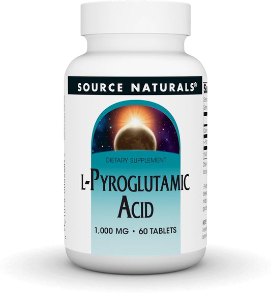 Source Naturals L-Pyroglutamic Acid - 1000 mg - 60 Vegetarian Tablets