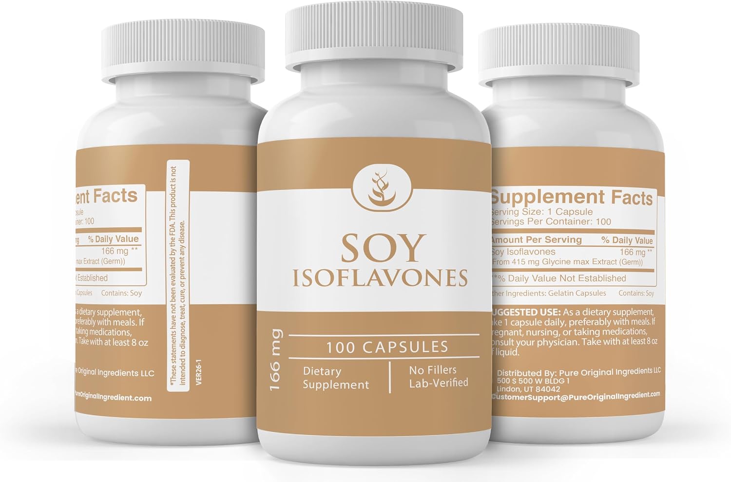 Pure Original Ingredients Soya Isoflavones, 100 Capsules - görsel 4