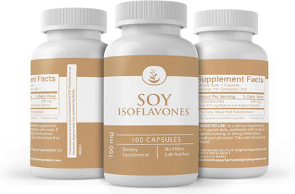 Pure Original Ingredients Soya Isoflavones, 100 Capsules