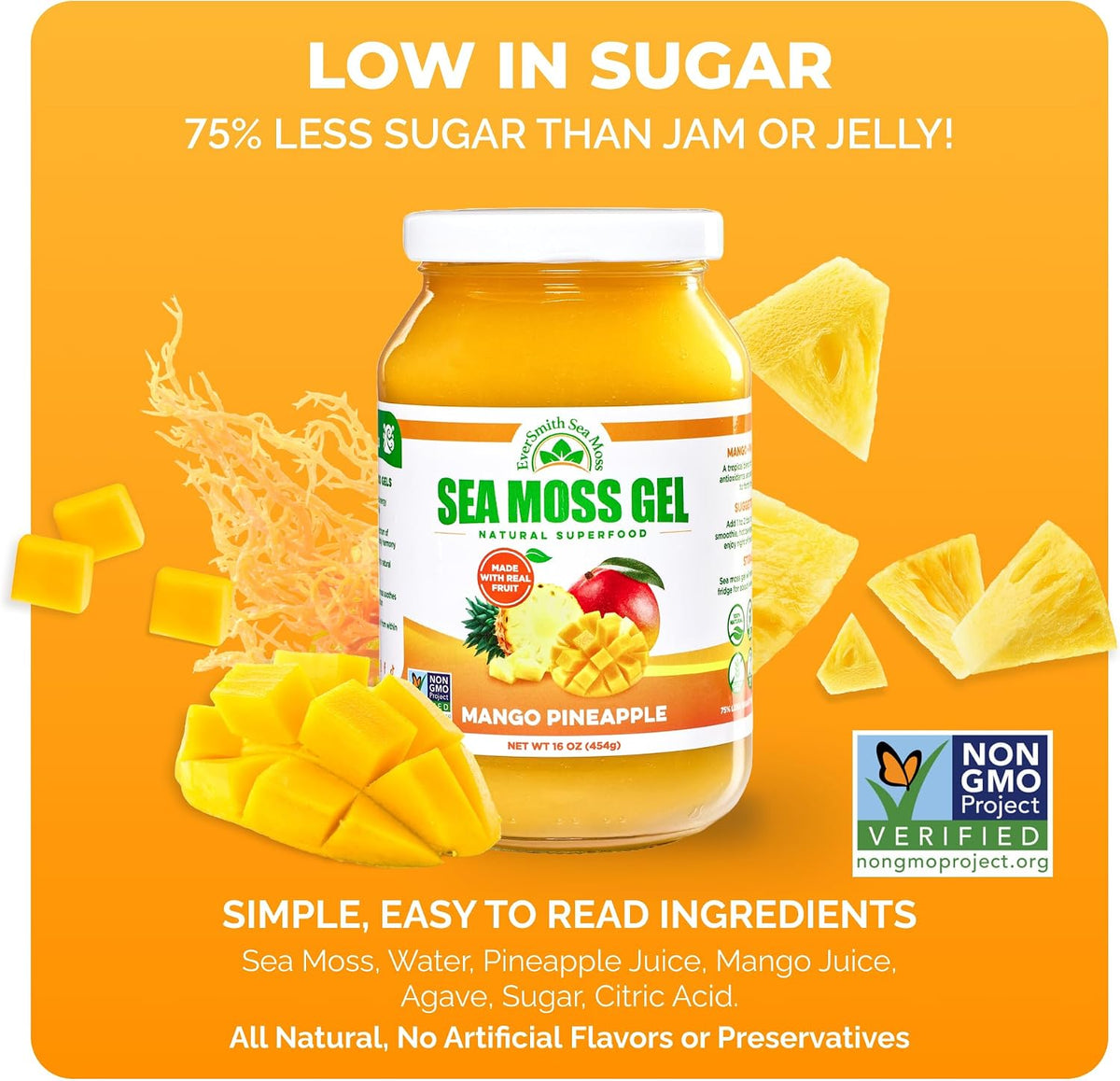 Wildcrafted Irish Sea Moss Gel, Mango Pineapple (454 g) - görsel 7