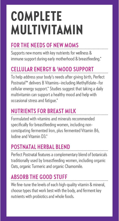 New Chapter Postnatal Vitamins Lactation Supplement, Complete Multivitamin with Fermented Vitamin D3 + B Vitamins, Made with Organic Vegetables & Herbs, Non-GM, 270 Count