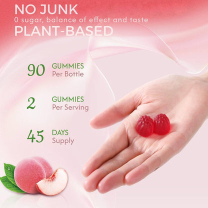 ORGMO Vitamin D3 K2 Gummies - 9000 IU D3 + 90 mcg MK-7 - Vegan, Sugar-Free, Peach Flavour - 90 Count