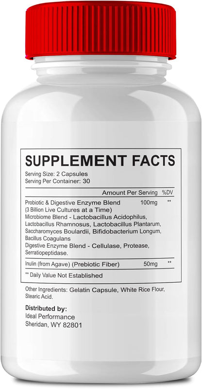 Prime Biome Gut Health Capsules – Advanced Formula Maximum Strength All Natural Food Supplement (60 Capsules)