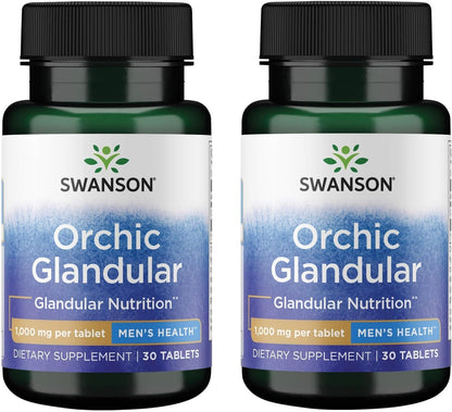 Swanson Orchic Glandular - Men's Health (1 g, 30 Tabs, 2 Pack)