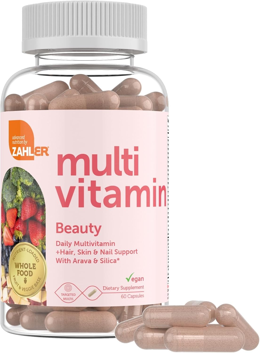 Zahler Multivitamin Beauty + Skin, Hair and Nails Support with Iron, 60 Capsules - görsel 3
