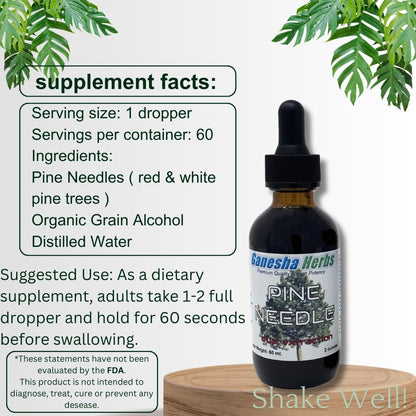 Ganesha Herbs Pine Needle Liquid Tincture – Dual Extract, 2 fl oz