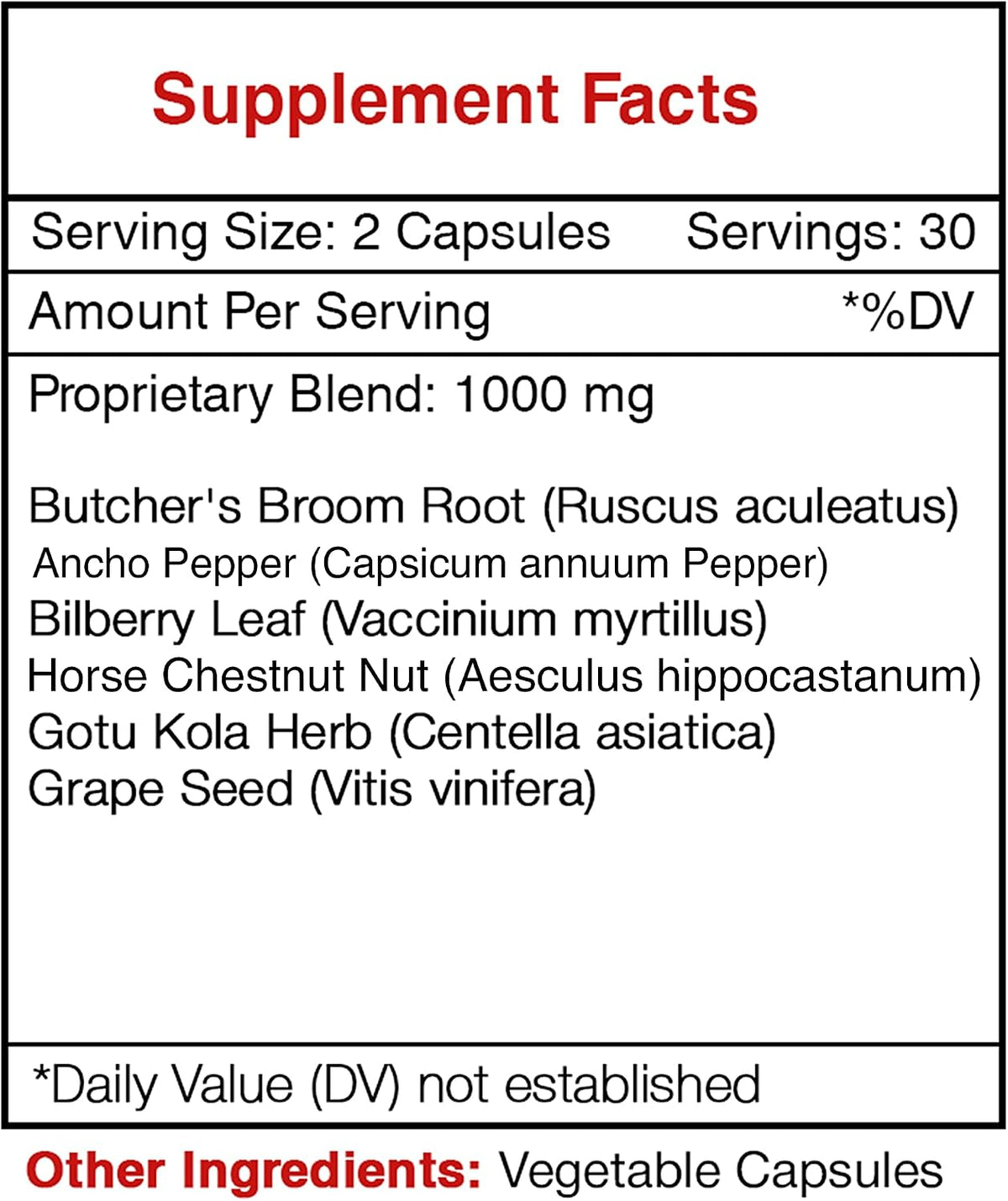 Secrets of the Tribe Varicose Vein Support Herbal Food Supplement (60 Capsules) - görsel 3