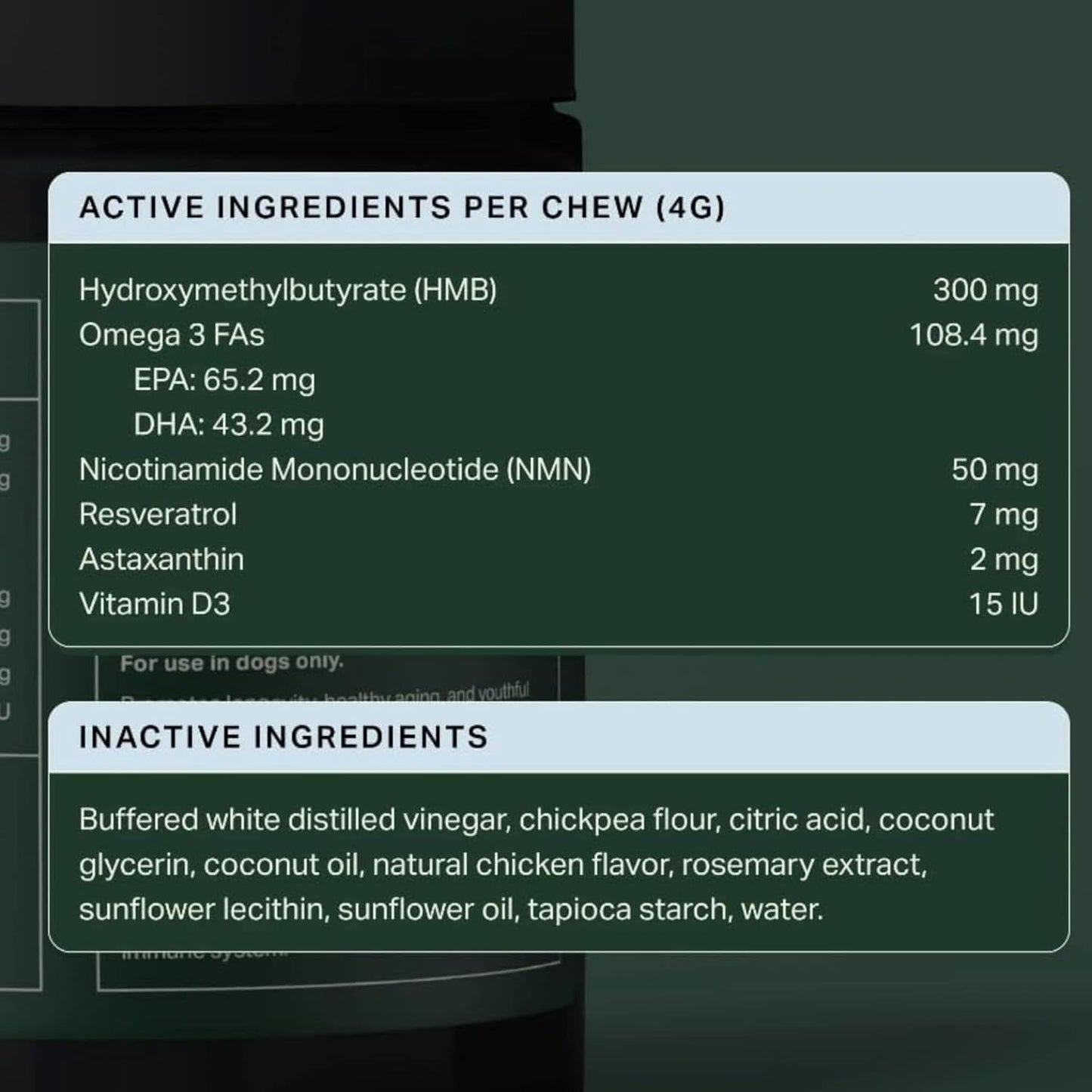 Longevity+ Dog Health Supplement - Dog Vitamins and Supplements for Joint, Muscle, Immune, and Cognitive Health - Vet-Formulated and Made in the USA - for Small Dogs up to 11 kg - 30-Day Supply - görsel 9