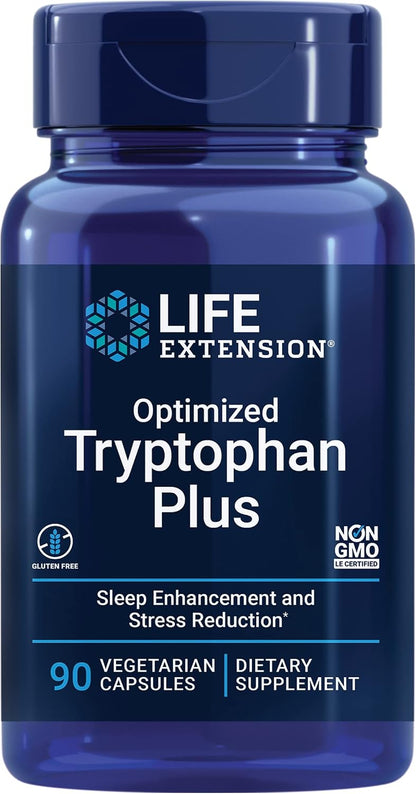 Life Extension Optimised Tryptophan Plus 1000mg – L-Tryptophan Supplement with Niacin and L-Lysine