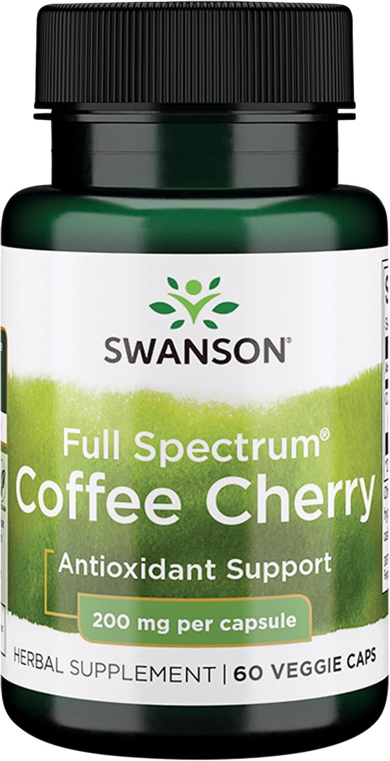 Swanson Full Spectrum Coffee Cherry - Antioxidant Supplement - Cognitive & Cellular Support - 60 Vegan Capsules - görsel 1
