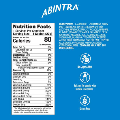 ABINTRA Specialised Nutrition for Wound Healing, L-Arginine, Orange Flavour, 6 Packets