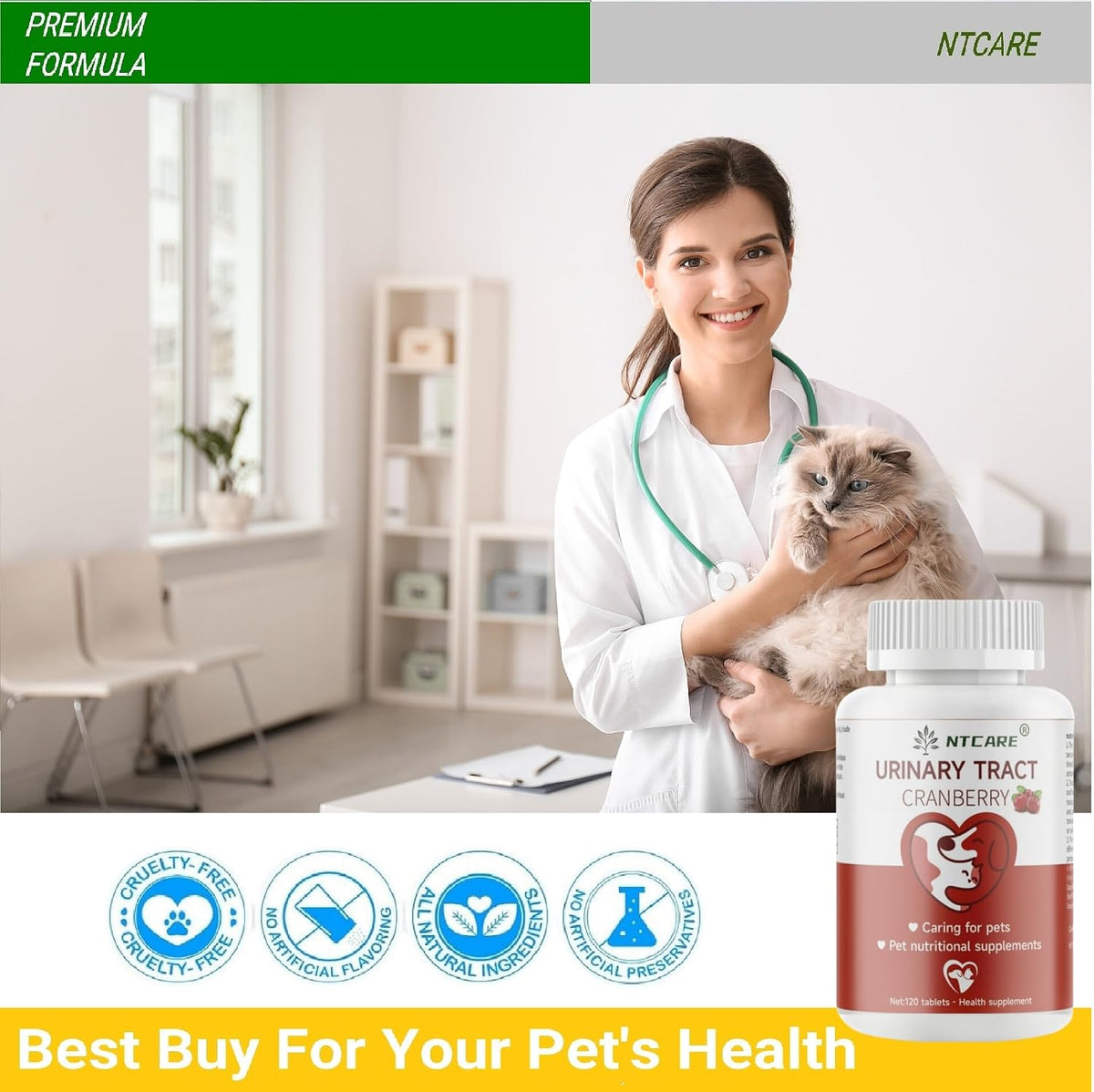 Cranberry for Dogs and Cats - Urinary Tract & Bladder Health Support - 120 Tablets - görsel 7