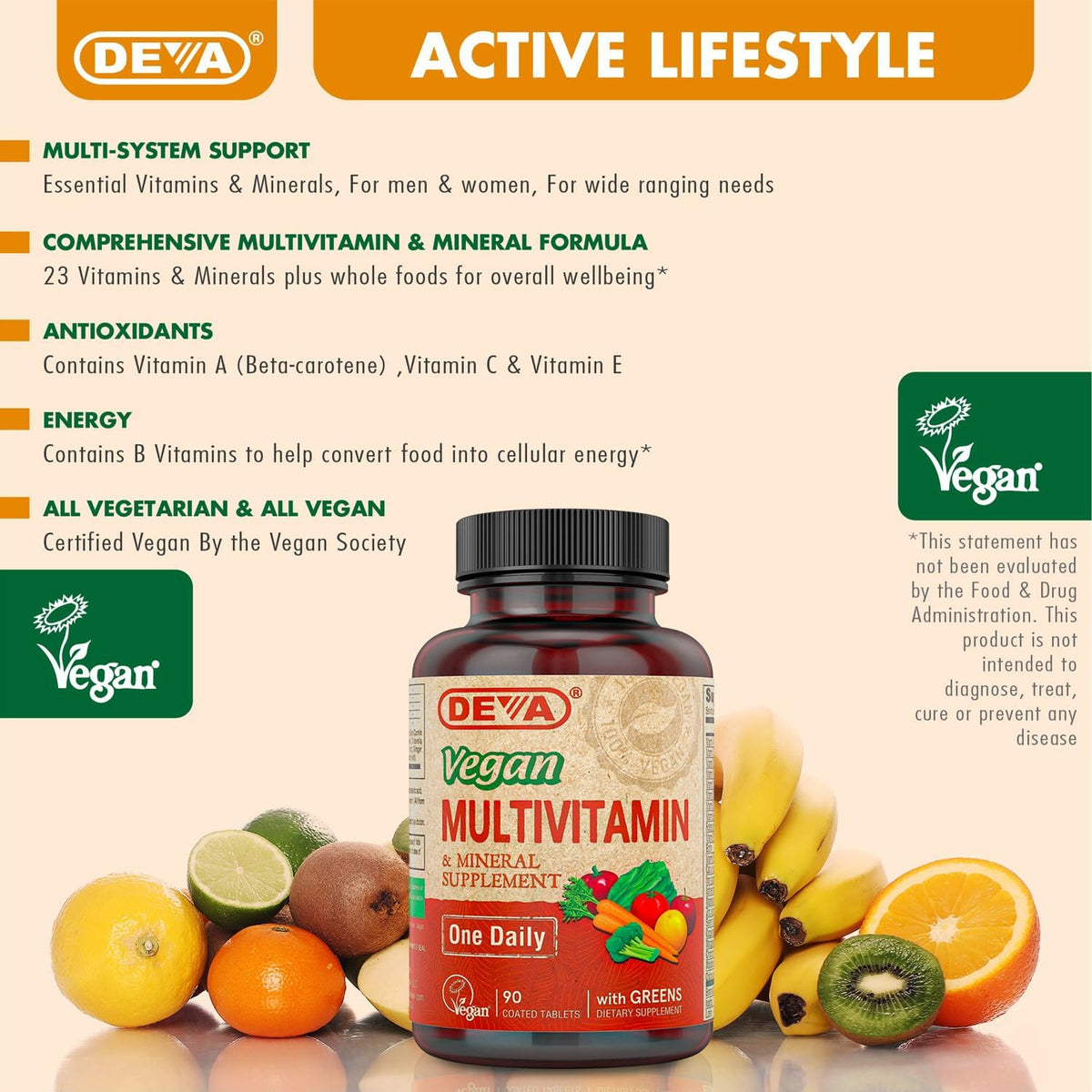 DEVA Vegan Multivitamin & Mineral Supplement with Iron - 2-Pack (180 Coated Tablets) - görsel 7