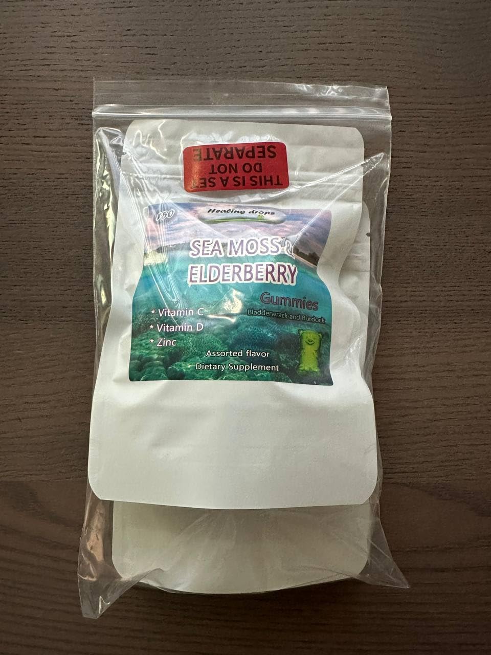 Irish Sea Moss Gummies – Raw Organic Wildcrafted Sun-Dried with Bladderwrack & Burdock Root – Keto Vegan Non-GMO (Elderberry) - görsel 2