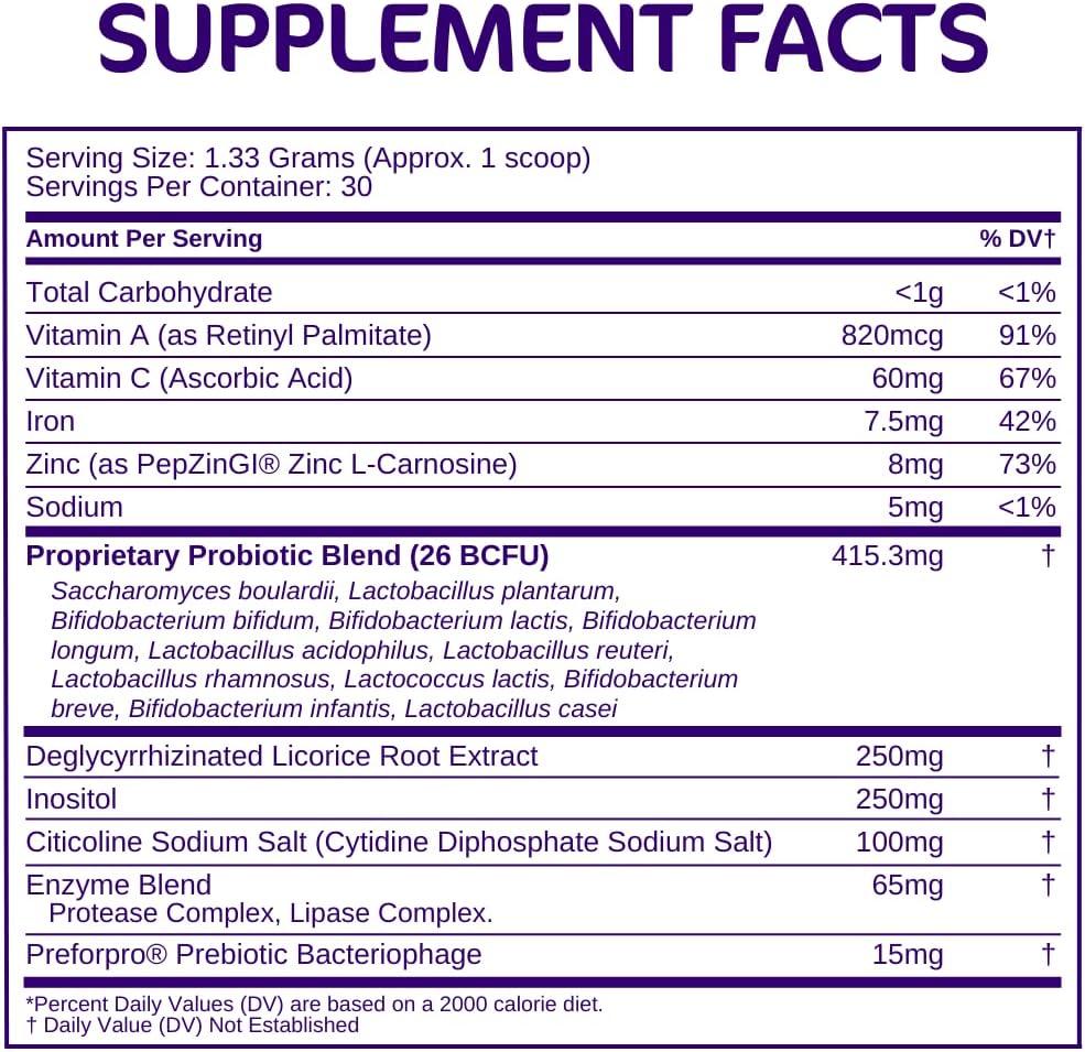 Aspire Nutrition Bio-Heal Pro+ 6-in-1 Probiotic Powder – Daily Probiotic Formula for Women, Men, and Children (30-Day Supply) - görsel 2