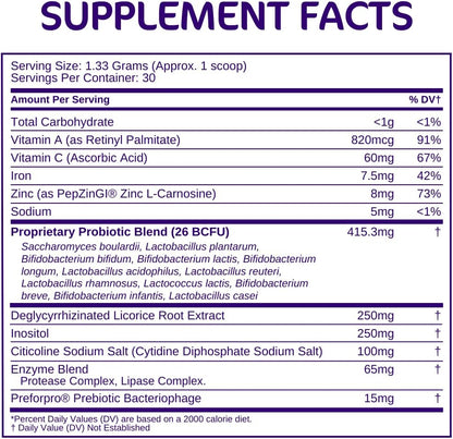 Aspire Nutrition Bio-Heal Pro+ 6-in-1 Probiotic Powder – Daily Probiotic Formula for Women, Men, and Children (30-Day Supply)