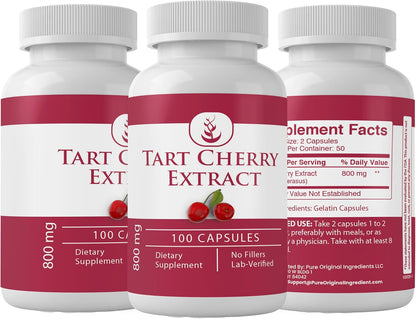 Pure Original Ingredients Tart Cherry Extract (100 Capsules) – Always Pure, No Additives