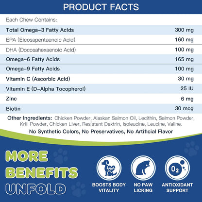 NATURE TARGET Omega-3 Fish Oil for Dogs, 180ct Chicken Flavour Chews