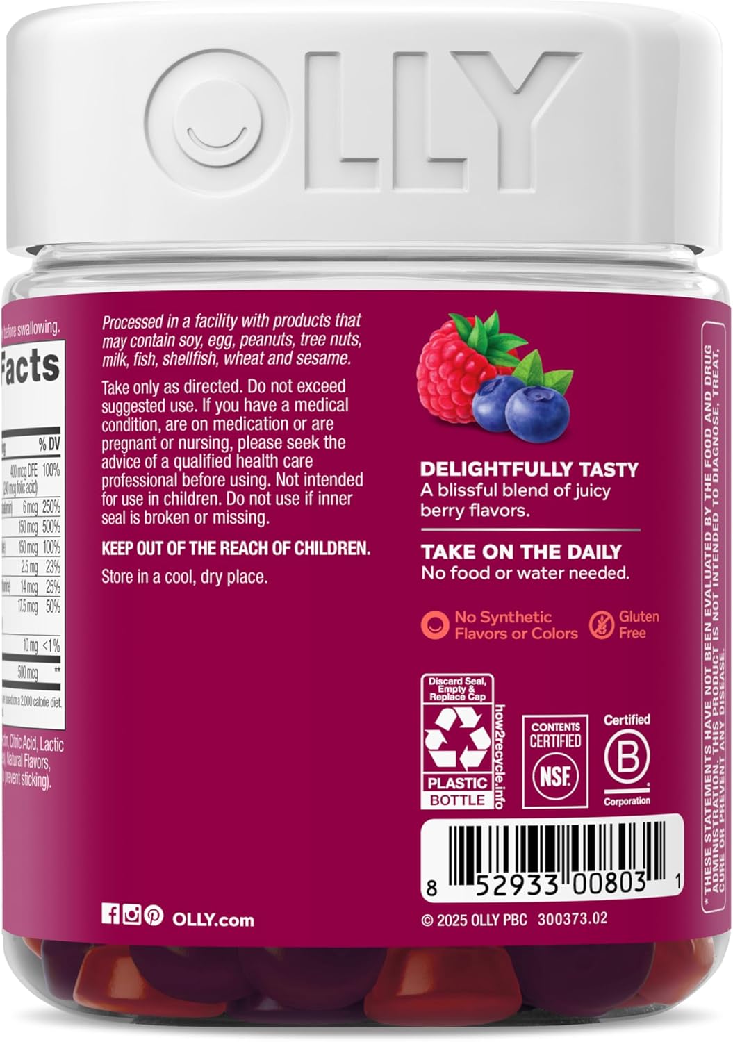 OLLY Women's Multivitamin Gummy - Berry Flavour, 130 Gummies - görsel 10