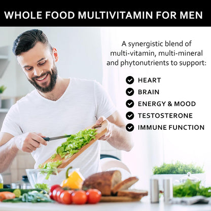 Primitive Scientific Whole Food Natural Multivitamin and Mineral Capsules for Men - All-Day Energy, Inner Zen, and a Stronger You (120 Capsules)