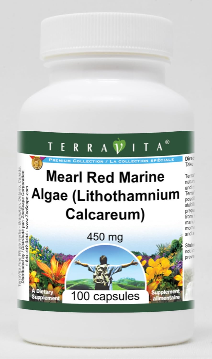 TerraVita Mearl Red Marine Algae – 450 mg, 100 Capsules - görsel 1
