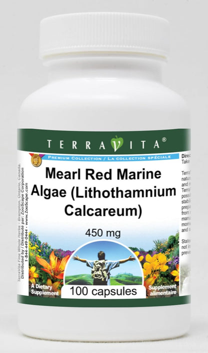 TerraVita Mearl Red Marine Algae – 450 mg, 100 Capsules