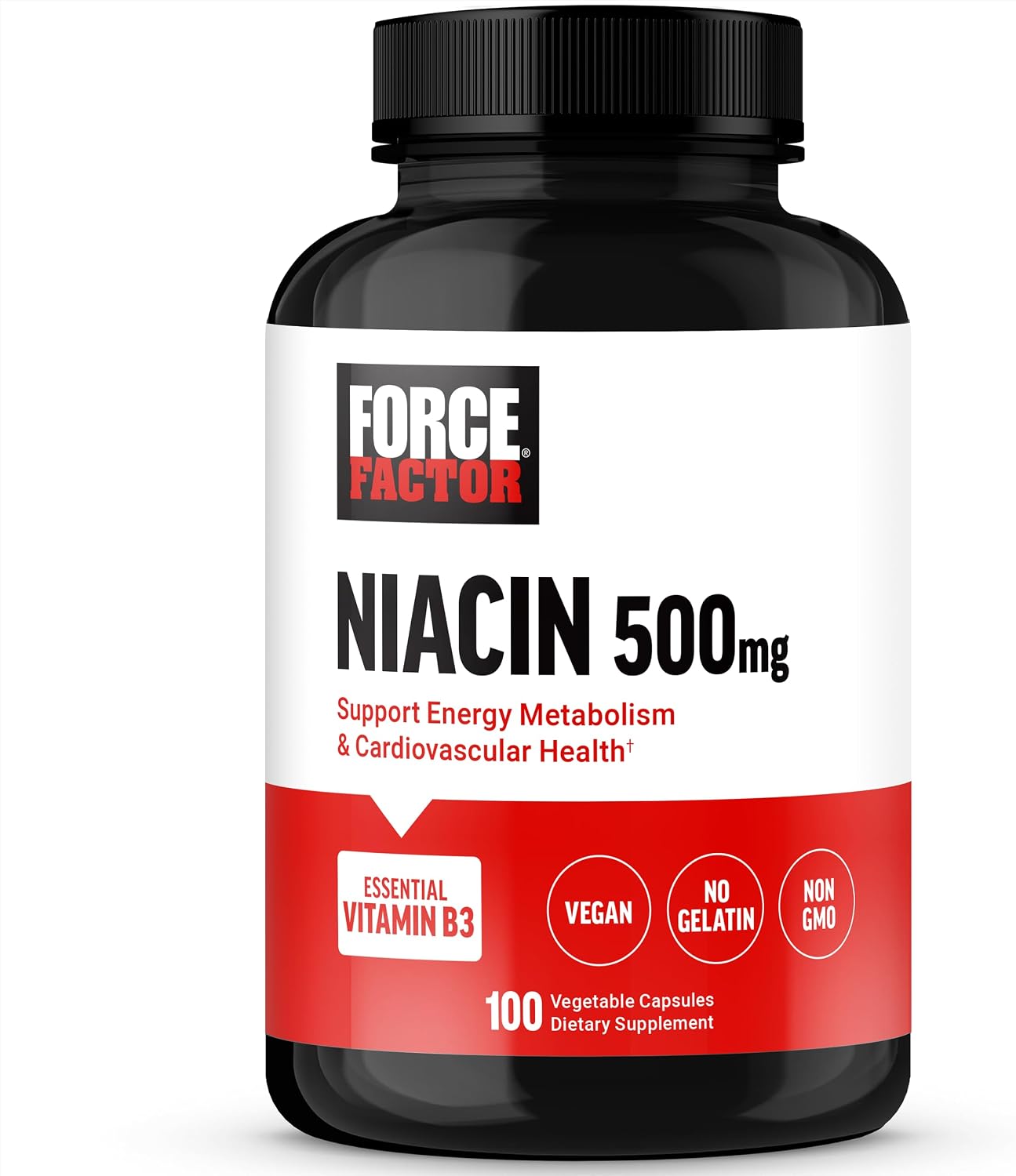 Force Factor Niacin 500mg – Vitamin B3 Supplement for Energy & Circulation Support - görsel 1