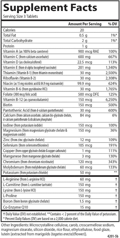 Carlson - Cardio Complete, Advanced Circulation Multivitamin, Heart Health, 180 Tablets