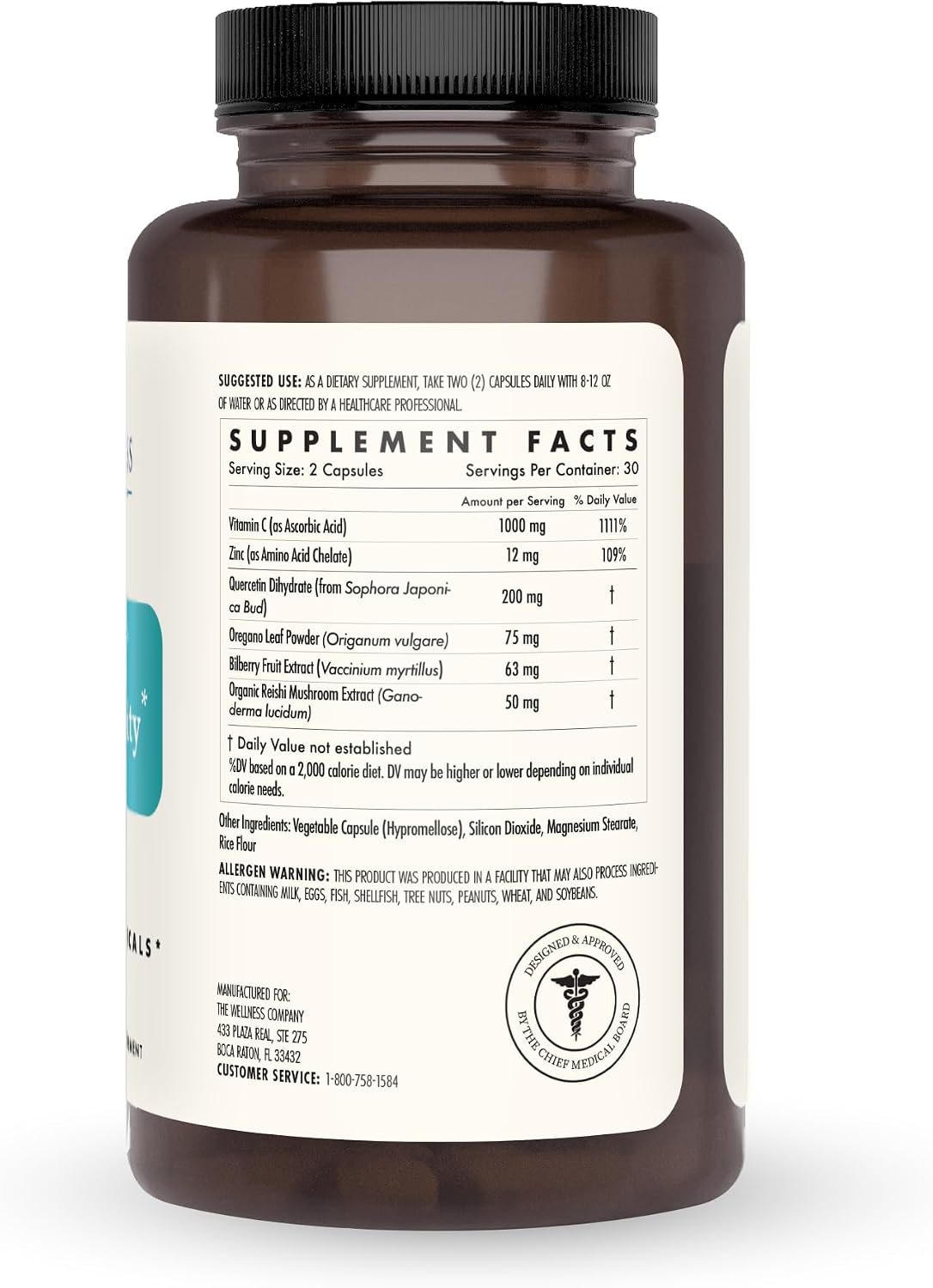 Natural Immunity – Botanical Immune Boost with Oregano, Reishi, Zinc, Vitamin C & Quercetin | 60 Capsules (1 Month Supply) - görsel 3