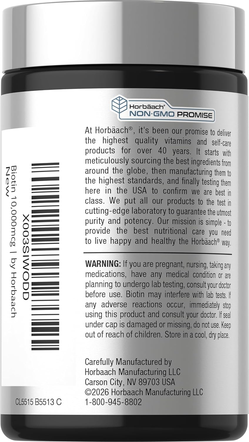 Horbäach Biotin 10000mcg Fast Dissolve Tablets - 180 Tablets - görsel 3