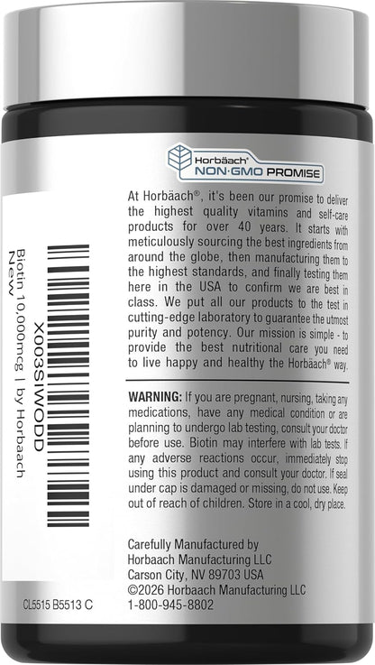 Horbäach Biotin 10000mcg Fast Dissolve Tablets - 180 Tablets