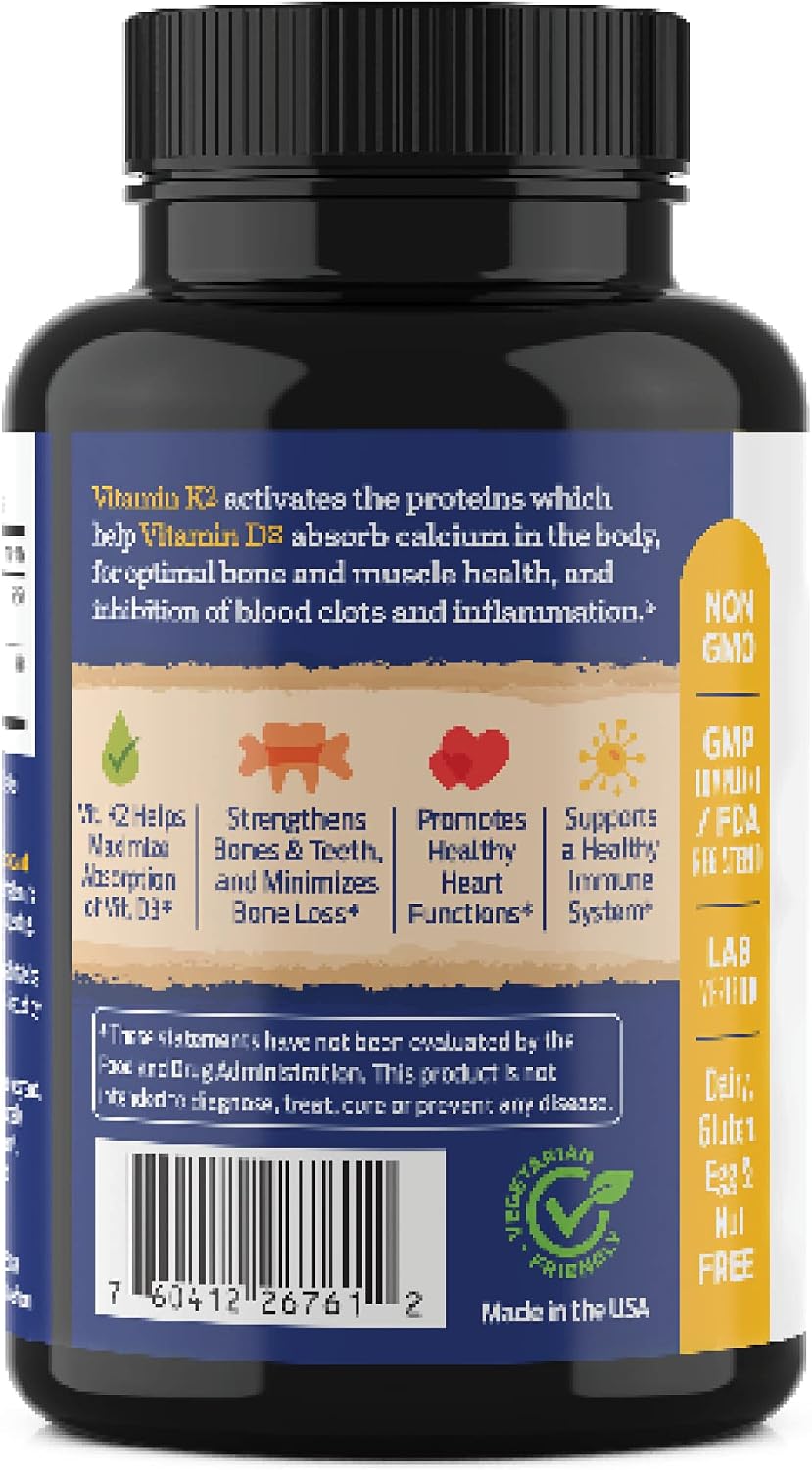 ForestLeaf Vitamin D3 + K2 (MK7) Supplement - 5000 IU with MenaQ7 - 60 Vegetarian Capsules - görsel 9