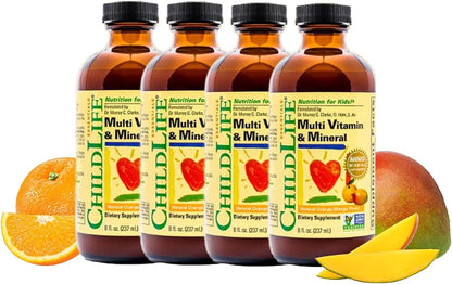CHILDLIFE ESSENTIALS Kids Multivitamin & Mineral - Liquid Multivitamin for Children, Natural Orange & Mango Flavour, 237 ml (Pack of 2)