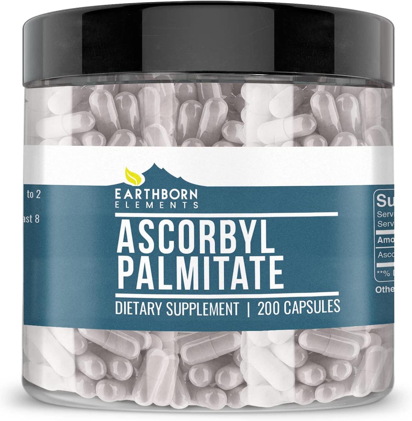 Earthborn Elements Ascorbyl Palmitate 200 Capsules, Pure & Undiluted, No Additives - görsel 1