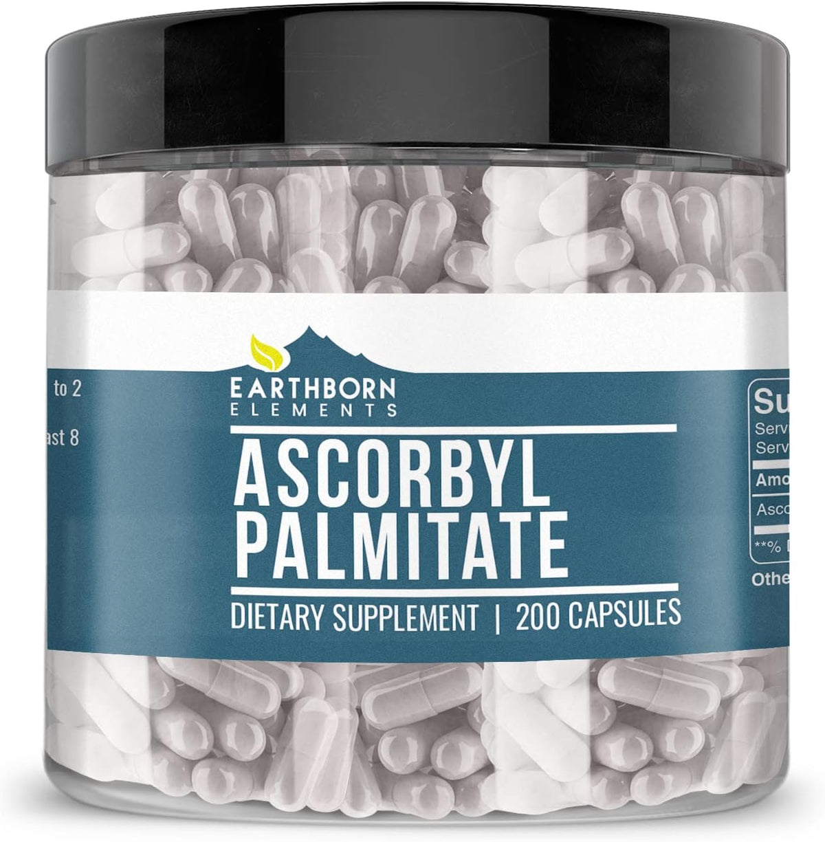 Earthborn Elements Ascorbyl Palmitate 200 Capsules, Pure & Undiluted, No Additives - görsel 1