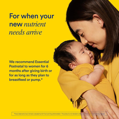 Ritual Postnatal Multivitamin for Women - Essential Vitamins & Minerals with Choline, Omega-3 DHA - Mint - 60 Capsules