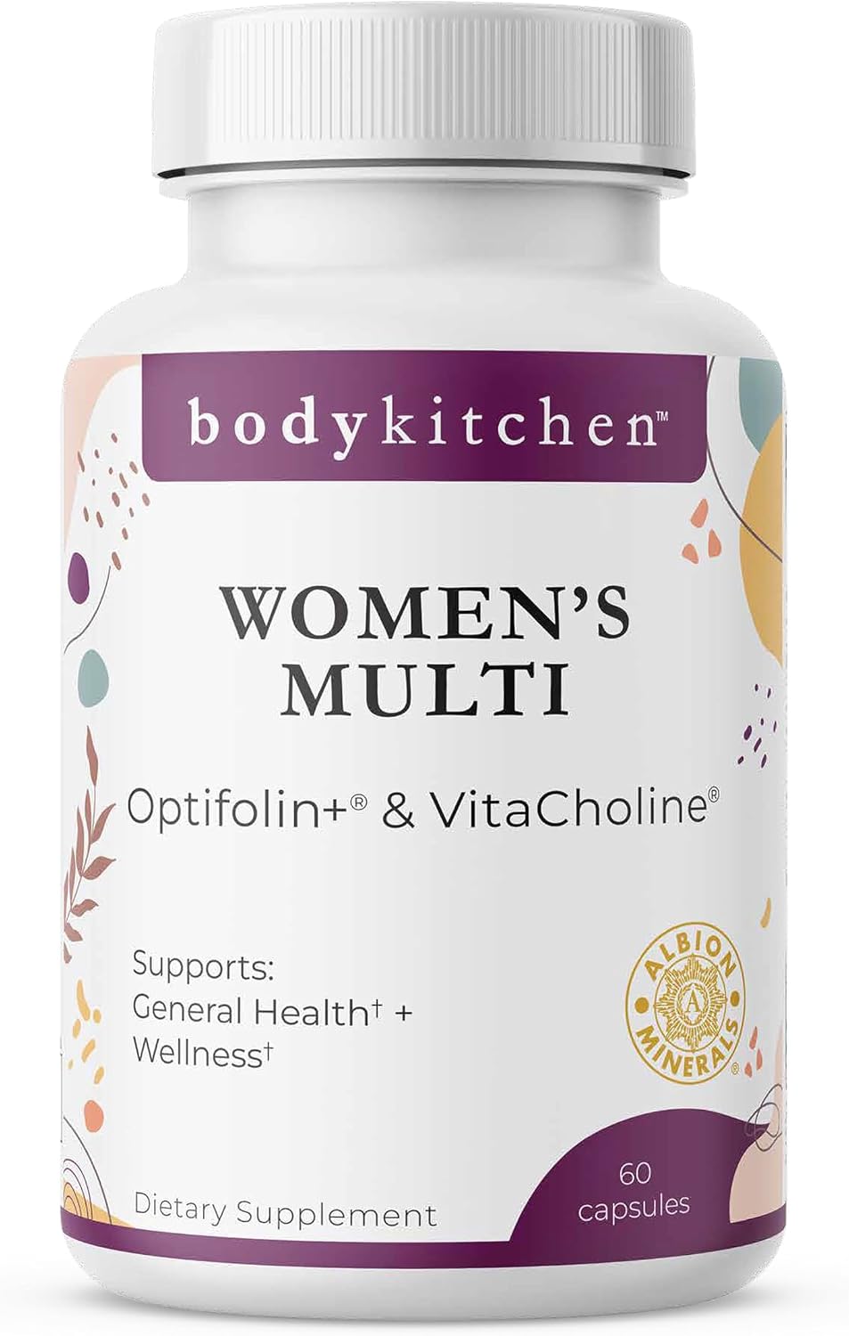 Body Kitchen Women’s Multivitamin with Optifolin+ & VitaCholine – for Immune, Energy & Skin Health – 60 Capsules - görsel 1