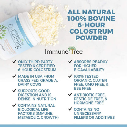 Immune-Tree 100% Pure Bovine Colostrum Powder (Grass-Fed) - 1 kg (661 Servings)