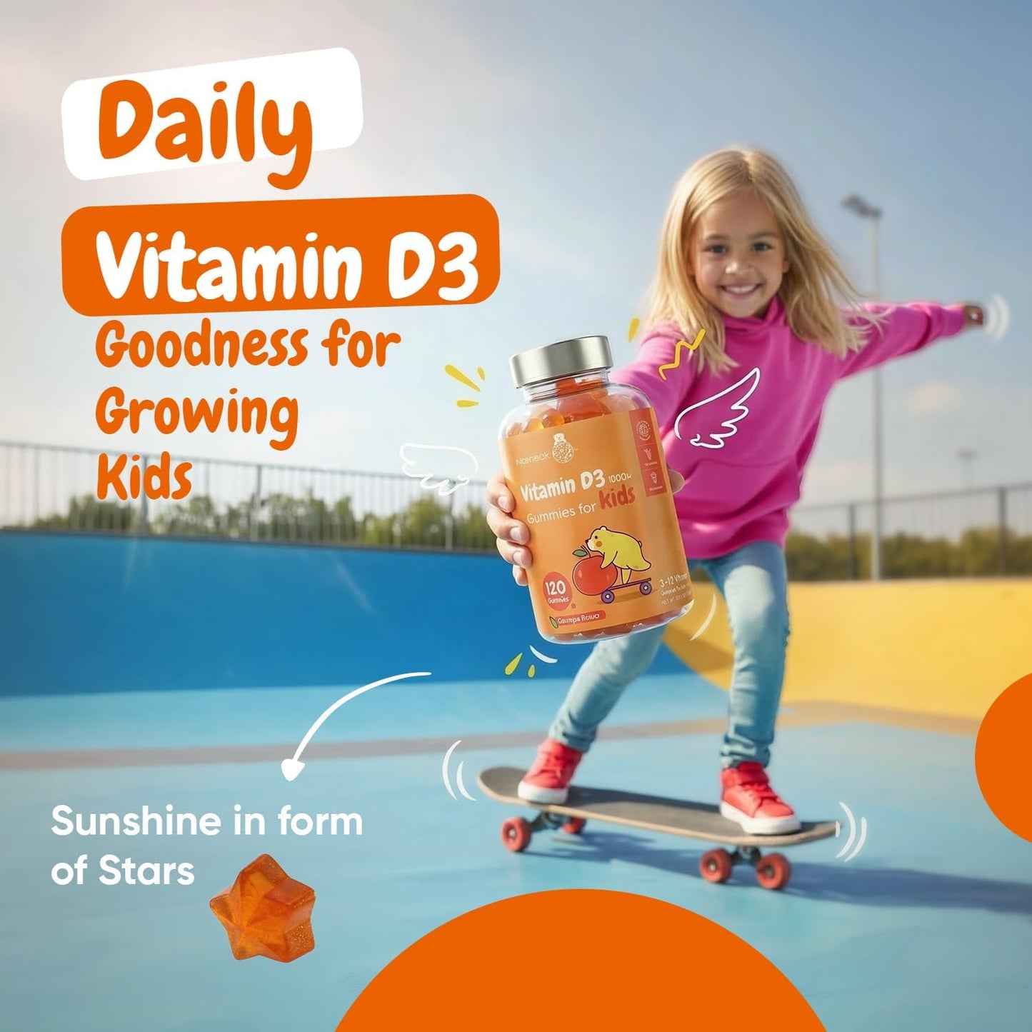 maxmedix Kids Vitamin D3 1000 IU Gummies, 120 Count (4-Month Supply) - görsel 7