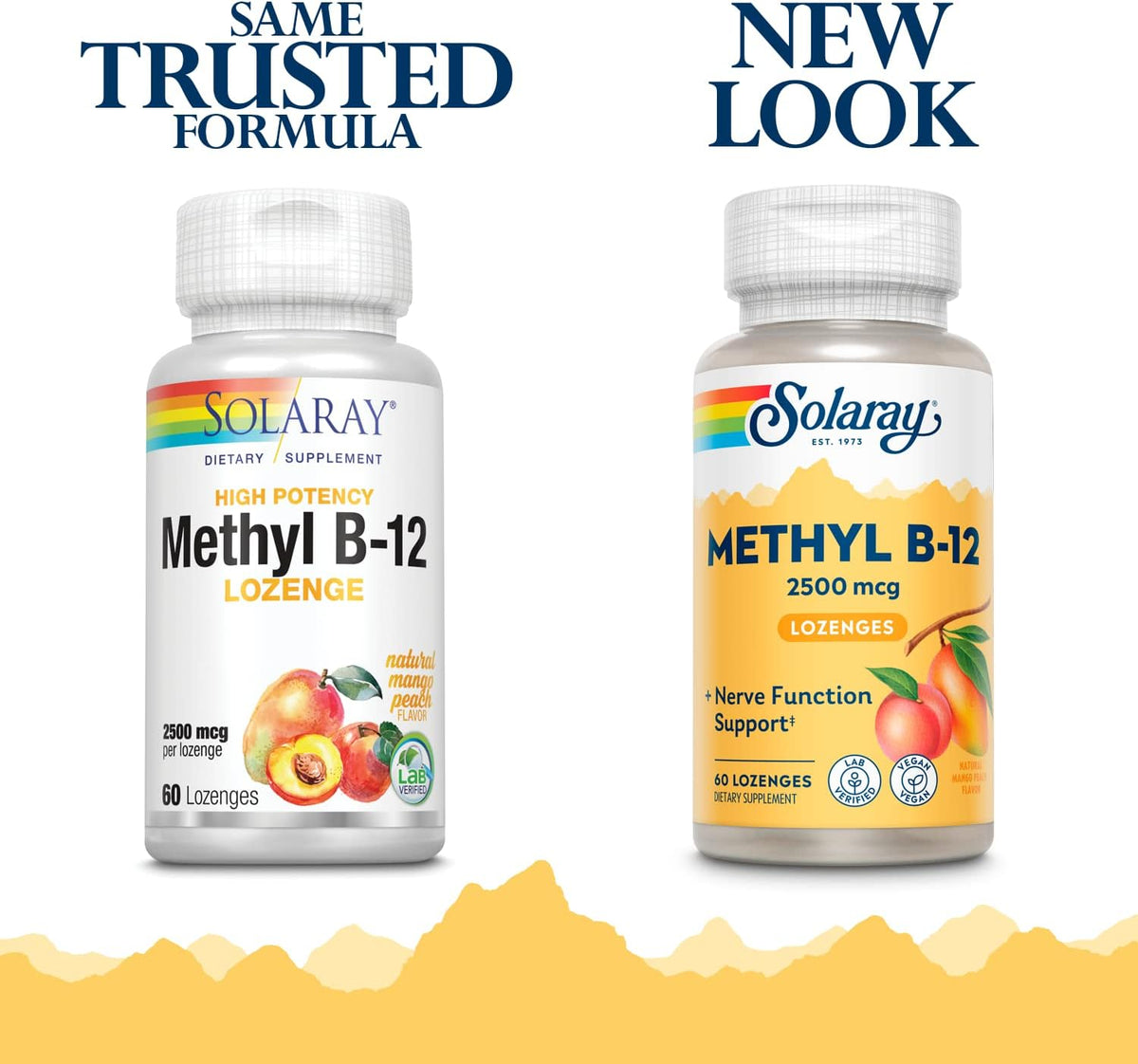 SOLARAY Methyl B-12 Lozenges 2500mcg - Vitamin B12 Food Supplement (Methylcobalamin) - Contributes to Normal Energy Metabolism and Nervous System Function - Mango & Peach - 60 Lozenges - görsel 2