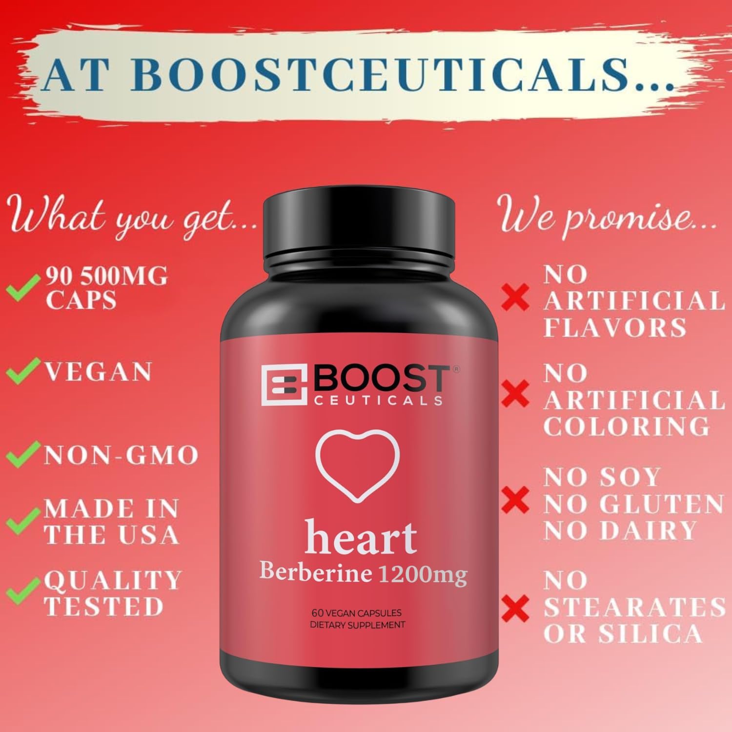 BoostCeuticals Berberine Supplement 1200mg (2 x 600mg) - Berberine HCl Vegan Capsules - Daily Wellness Support - Gluten-free Non GMO - 60 Capsules - görsel 8
