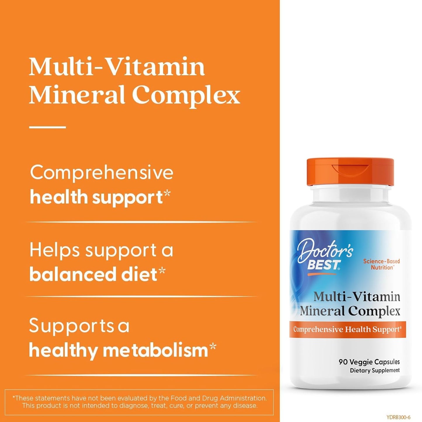 Doctor's Best Multivitamin Mineral Complex - Daily Vegan Multivitamin for Women & Men, Vitamins A, C, D3, E, K2, Riboflavin, & Niacin, Health Support Supplement for Adults, Non-GM, Gluten-Free - 90 Veg Capsules - görsel 3