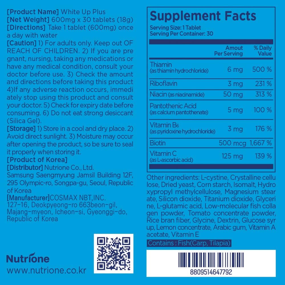 BB LAB White Up Plus Advanced Supplement for Skin Support, Korean Glutathione, L-Cystine, Vitamin C, Dark Spots and Acne Skin - görsel 4