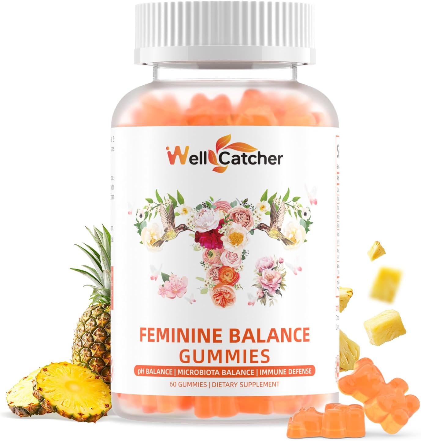 Premium Feminine Balance Gummies for Women - Hawaiian Pineapple Flavour Probiotic Gummies for pH Balance & Immune Support - görsel 1